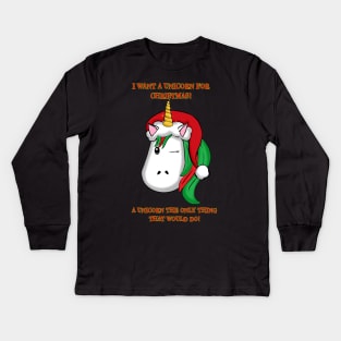 UNICORN SANTA Kids Long Sleeve T-Shirt